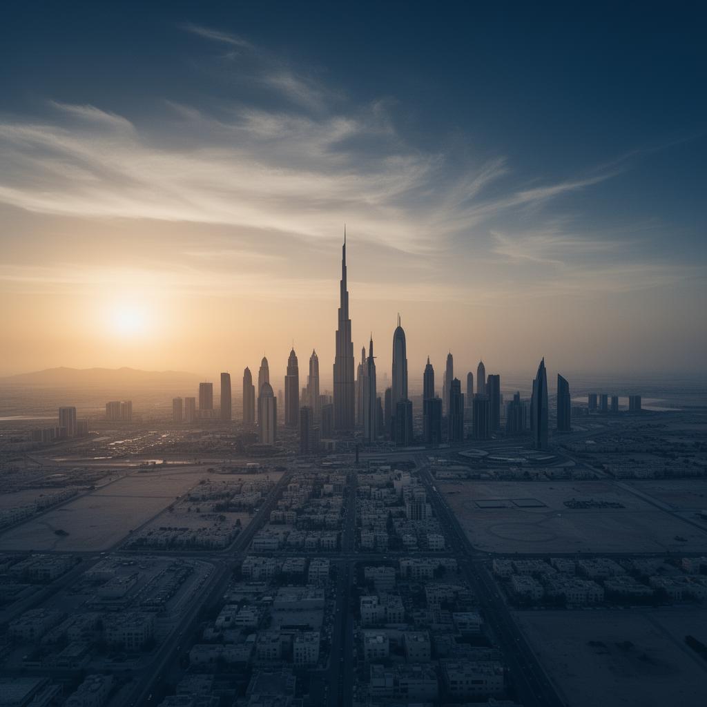 Skyline of UAE and Oman region
